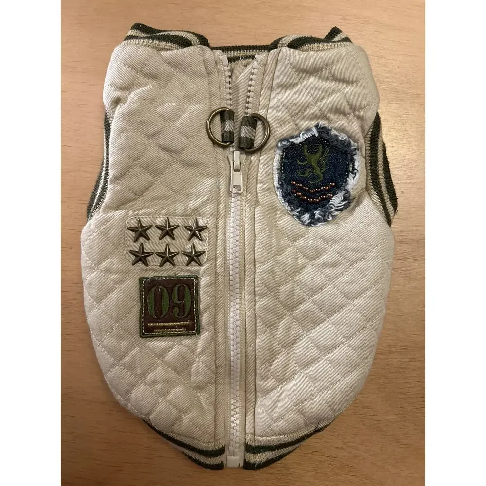 Military Army Look 🐶 Dog Sweater Jacket size Small 11.5”x8”